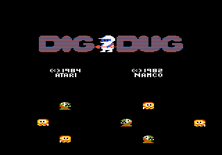 Dig Dug title screen for Atari 7800